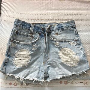 Distressed Denim Shorts